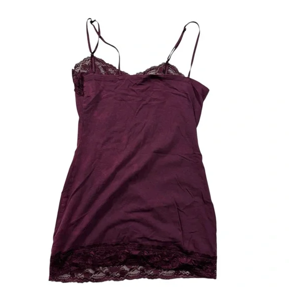 Zenana Outfitters Plum Lace Trim Camisole – Stretch Cotton – Women’s Size M - Picture 6 of 11